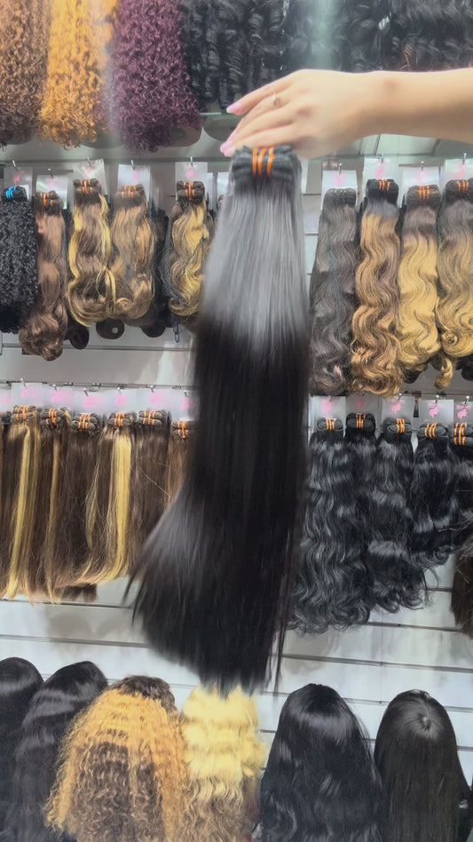 Extensions à Clips Lisses Premium Volume Intense – 100% Cheveux Naturels 200g